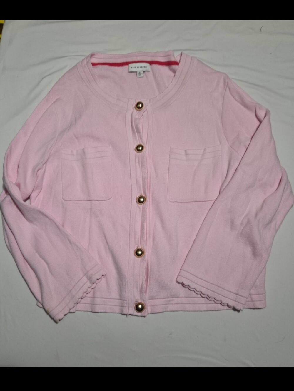 Free assembly women's XL Pink button cardigan sweater #25
